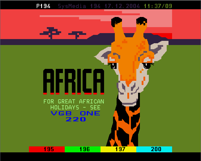 Level 2.5 demo page "Africa Travel" by VG Broadcast